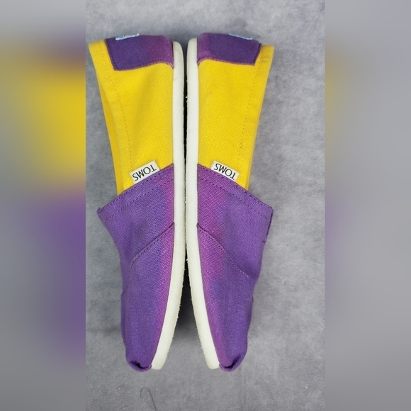 TOMS Collegiate Purple & Yellow Slip On ECU or LSU Fans Size 8.5W - Picture 6 of 11